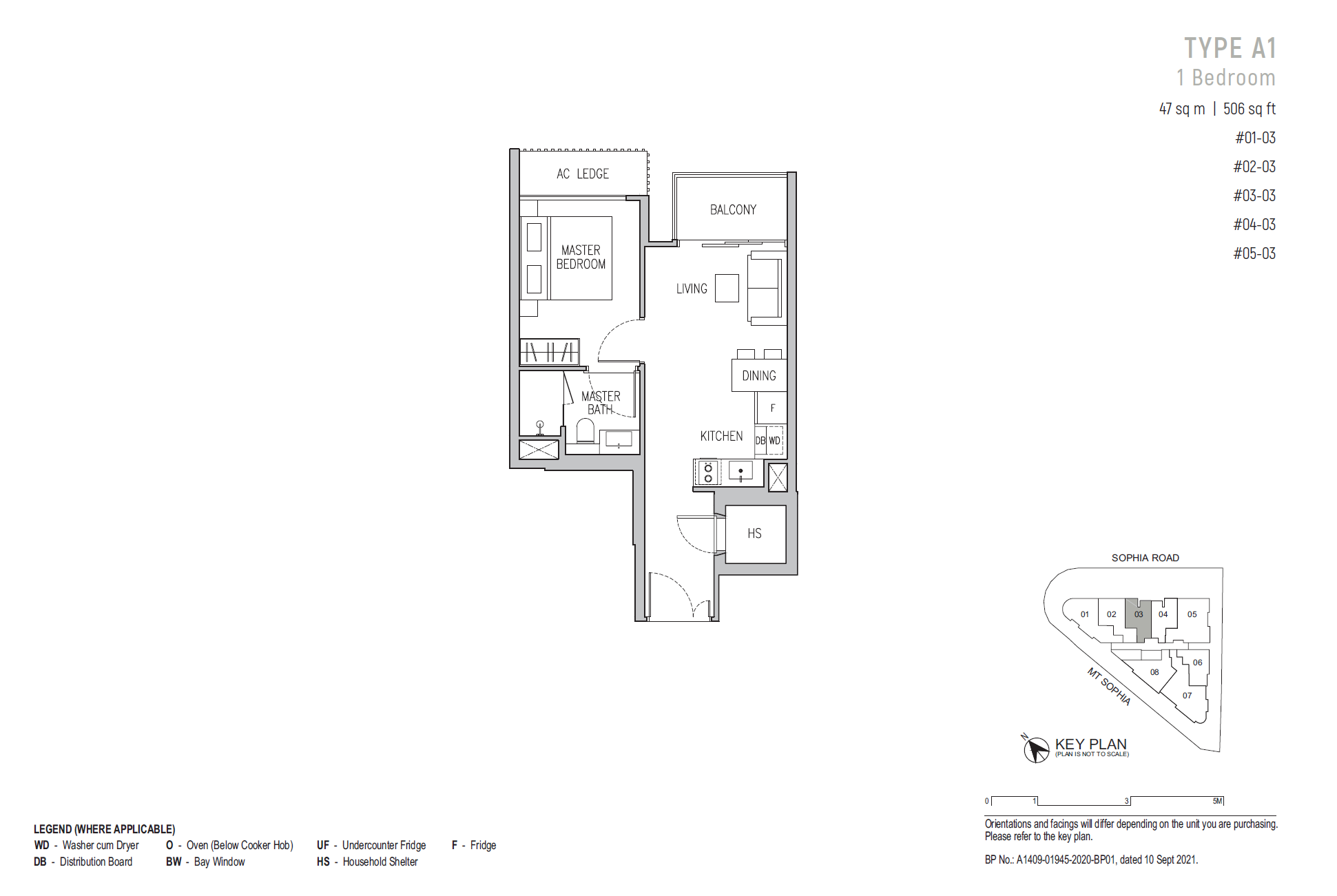 Sophia Regency 1 Bedroom Floor Plan 1