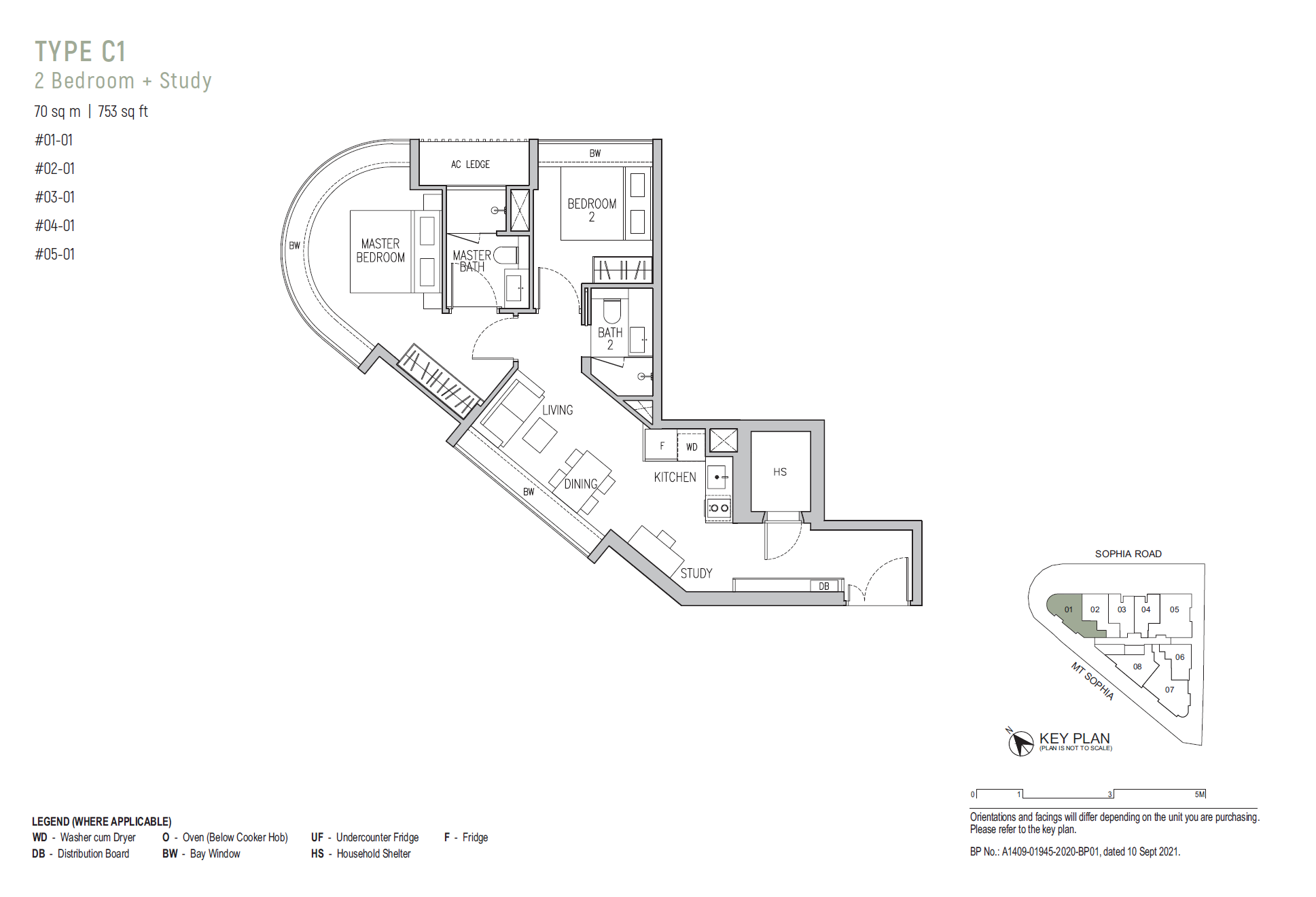 Sophia Regency 1 Bedroom Floor Plan 4
